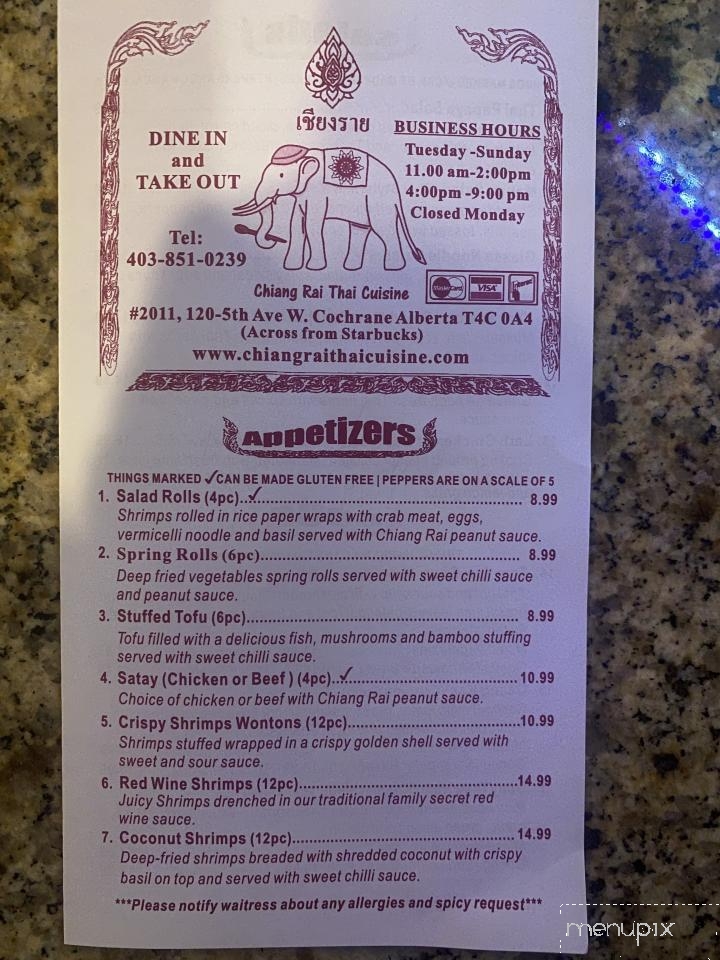 Chiang Rai - Cochrane, AB menu_pic