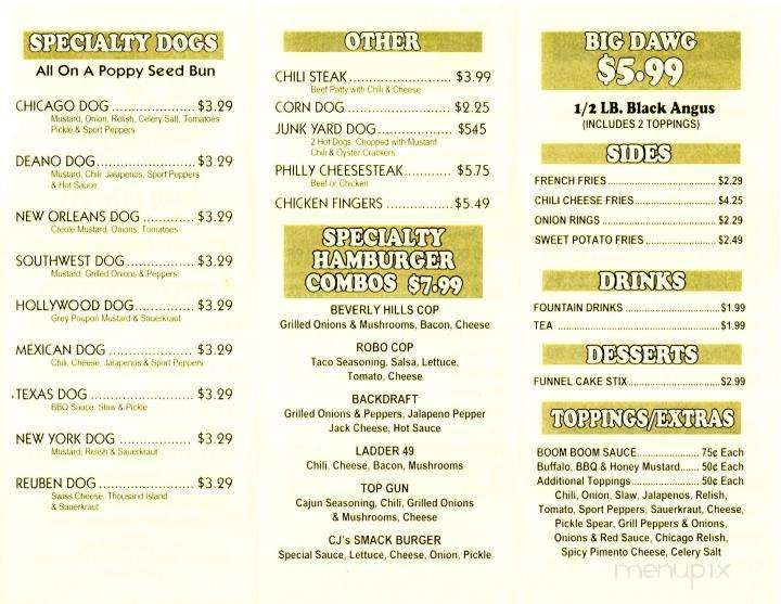 CJ's Hot Dogs - McDonough, GA menu_pic