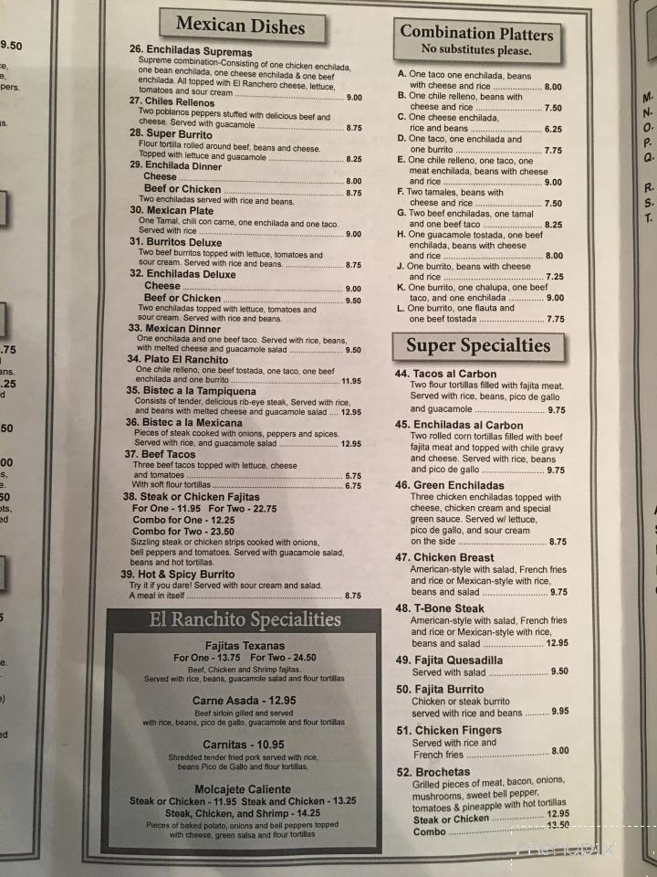 El Ranchito - Lady Lake, FL menu_pic