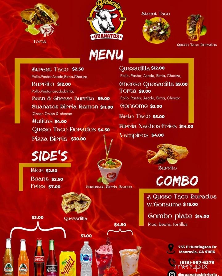 Birrieria Guanatos - Monrovia, CA menu_pic