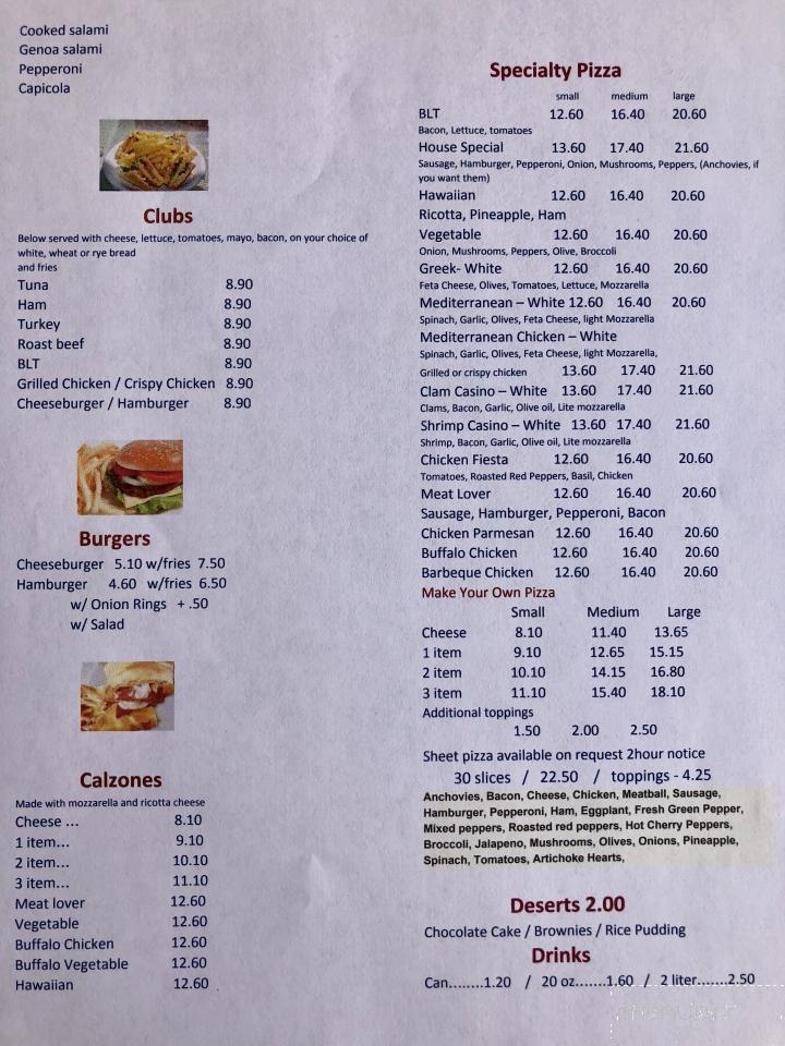 D’marie’s Pizza - Plainville, CT menu_pic