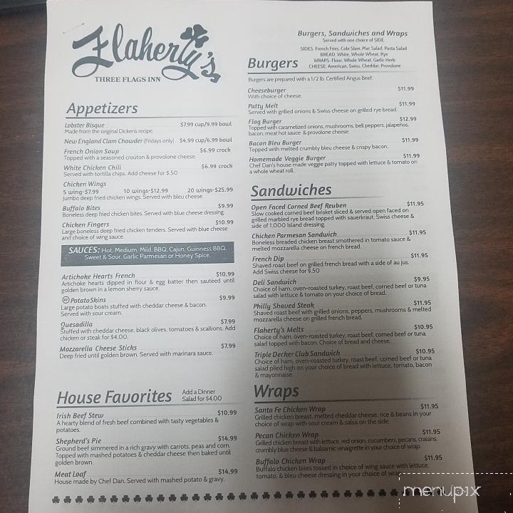 Flaherty's Three Flags Webster - Webster, NY menu_pic