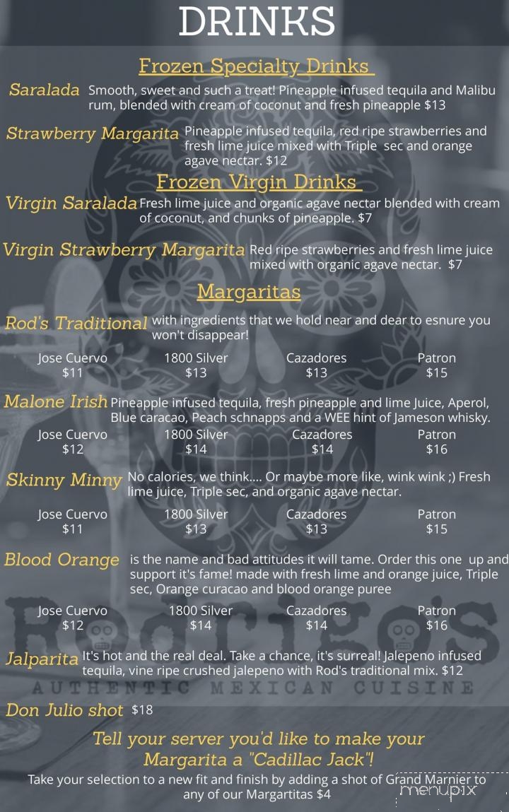 Rodrigo's Authentic Mexican Cuisine - Harbor Springs, MI menu_pic