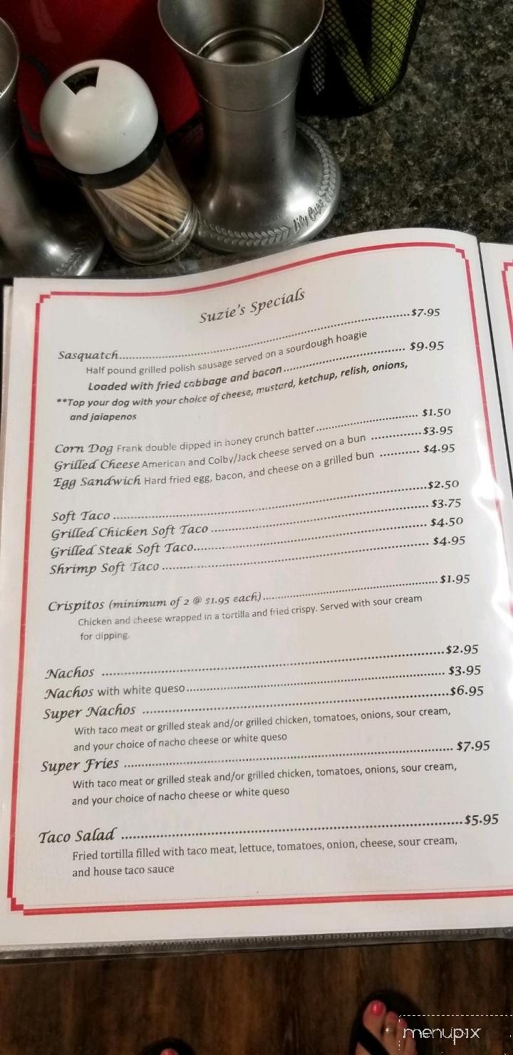 Suzie's Ice Cream Shoppe - Pangburn, AR menu_pic