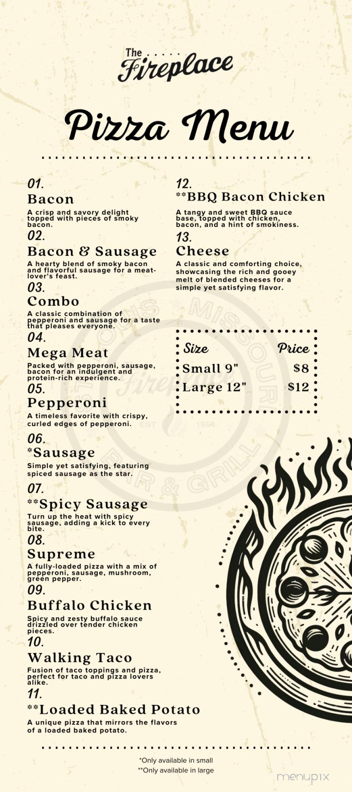 The Fireplace Bar - Saint Louis, MO menu_pic