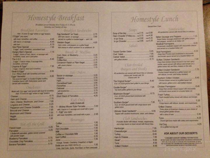 Seaplane Diner - Providence, RI menu_pic