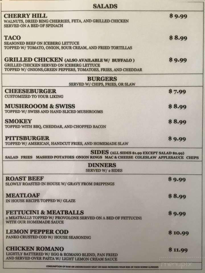 Cherry Hill Grille - Hickory, PA menu_pic