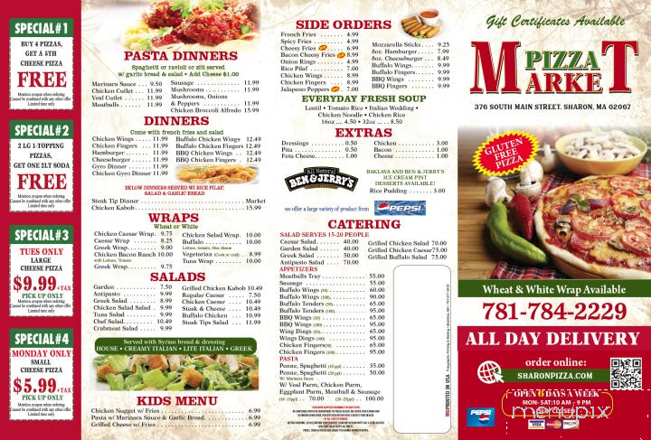 Pizza Market - Sharon, MA menu_pic