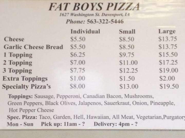 Fat Boy's Pizza - Davenport, IA
