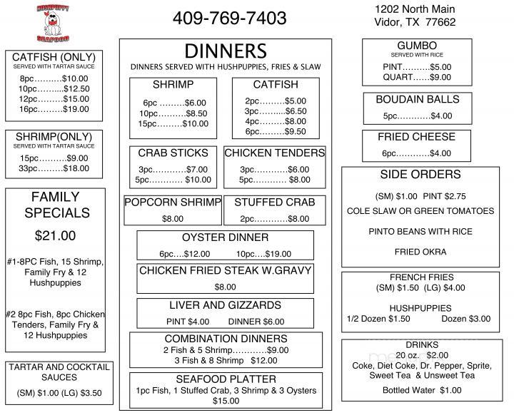 Hushpuppy Seafood Restaurant - Vidor, TX menu_pic