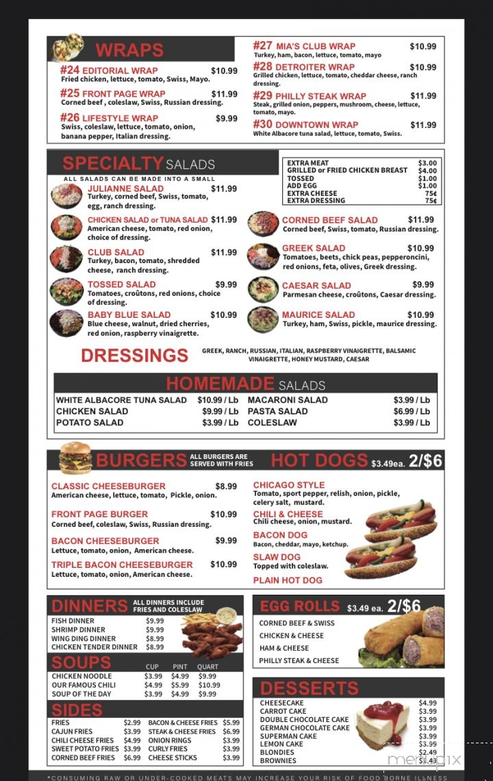 Front page deli - Southfield, MI