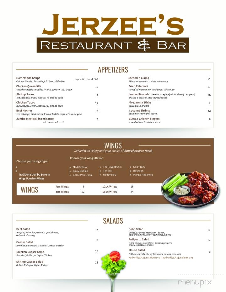 Jerzee's Restaurant & Bar - Asbury, NJ menu_pic