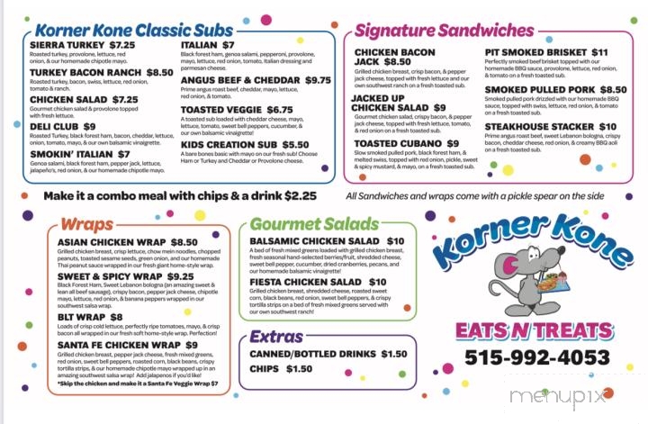 Korner Kone Eats N’ Treats - Dallas Center, IA menu_pic