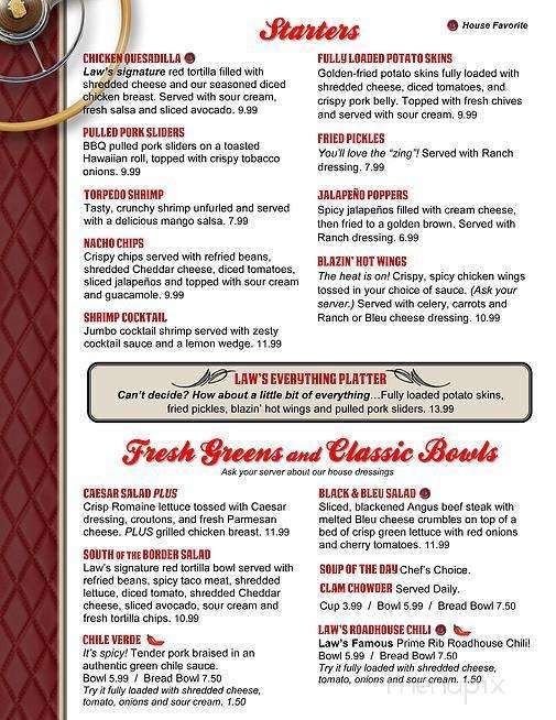 Law's Lunch & Dinner - Riverside, CA menu_pic