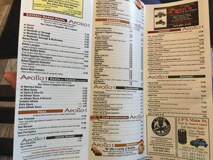 Apollo 1 Pizza - Palmer, MA menu_pic