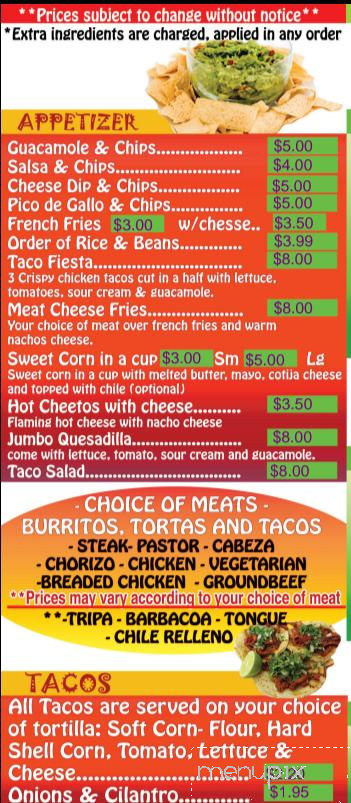 Burrito Fiesta - Plano, IL menu_pic