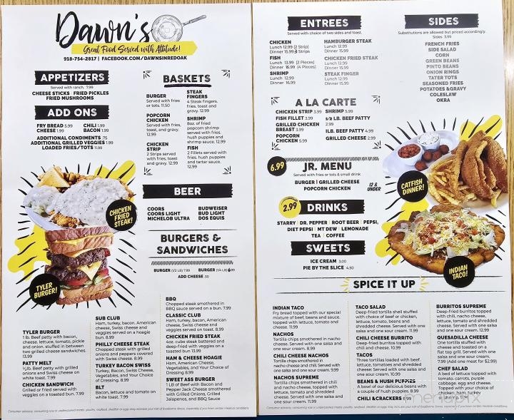 Dawn's Red Oak - Red Oak, OK menu_pic
