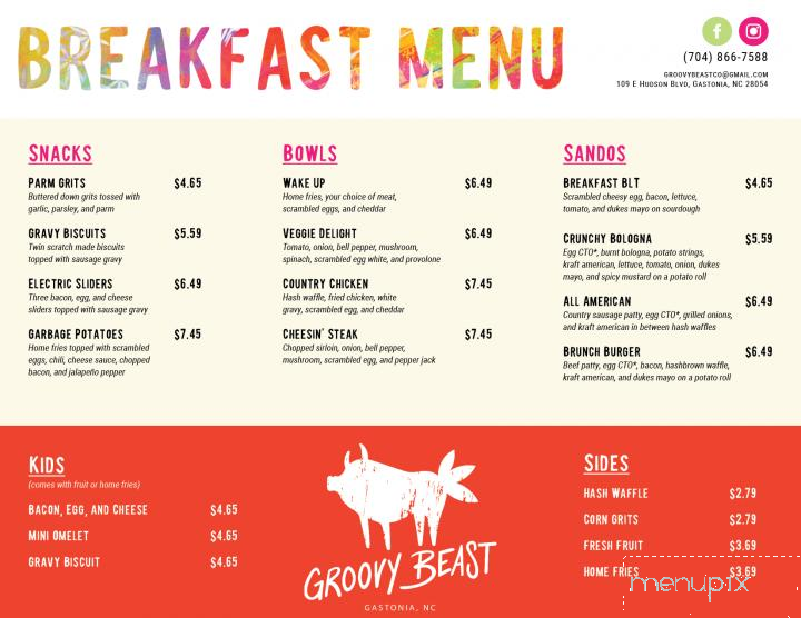 Groovy Beast - Gastonia, NC menu_pic