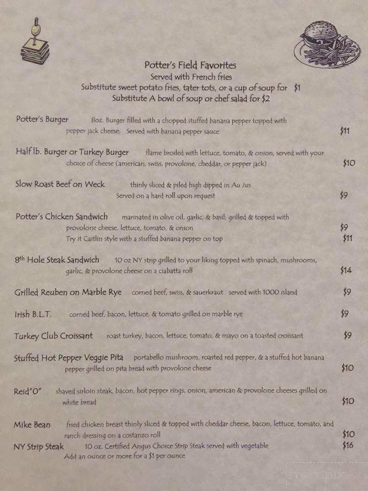 Potter's Field - West Seneca, NY menu_pic
