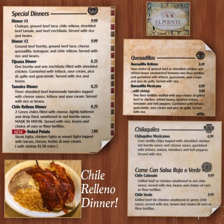 El Puente - Newport, AR menu_pic