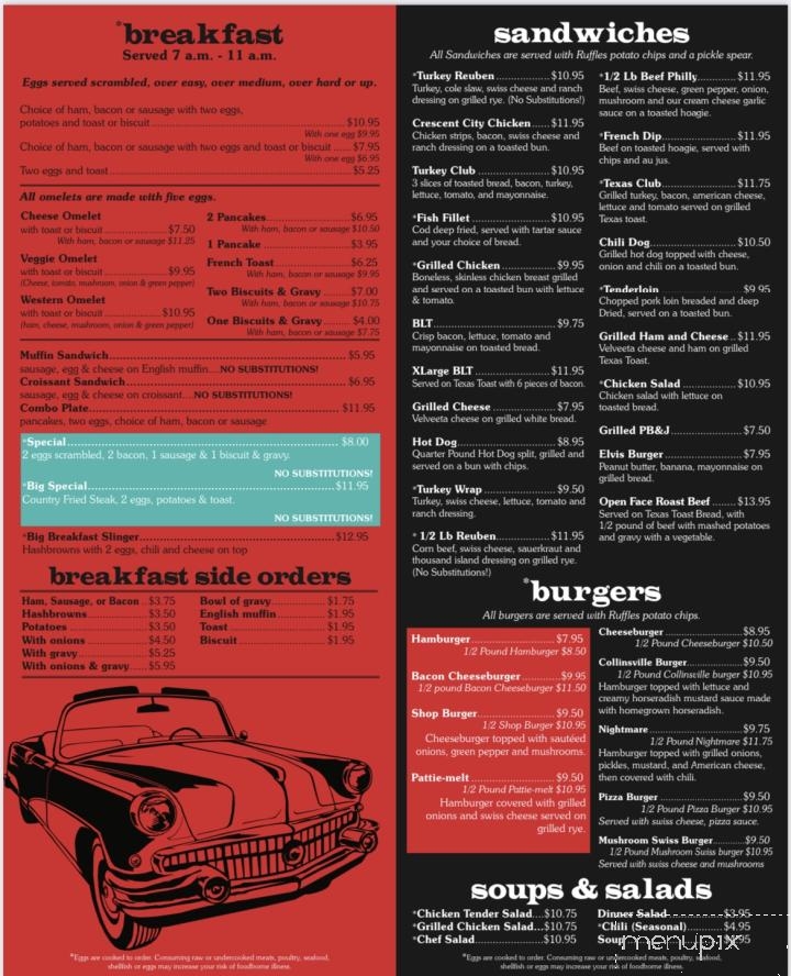 Sandwich Shop Diner - Collinsville, IL menu_pic