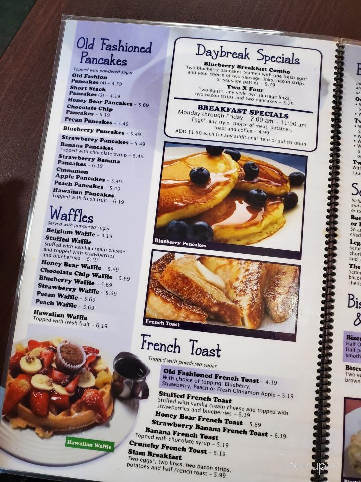 Blueberry Pancake House - Monroeville, IN menu_pic