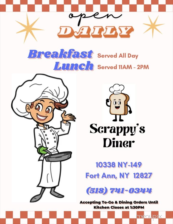 Scrappy's Diner - Fort Ann, NY menu_pic