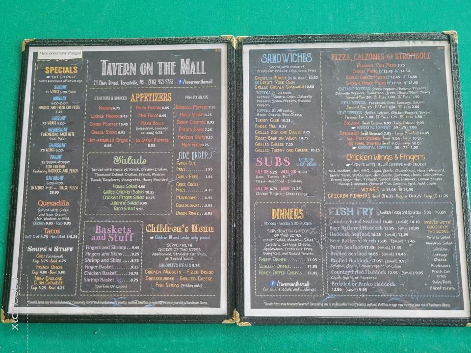 Tavern On The Mall - Forestville, NY menu_pic