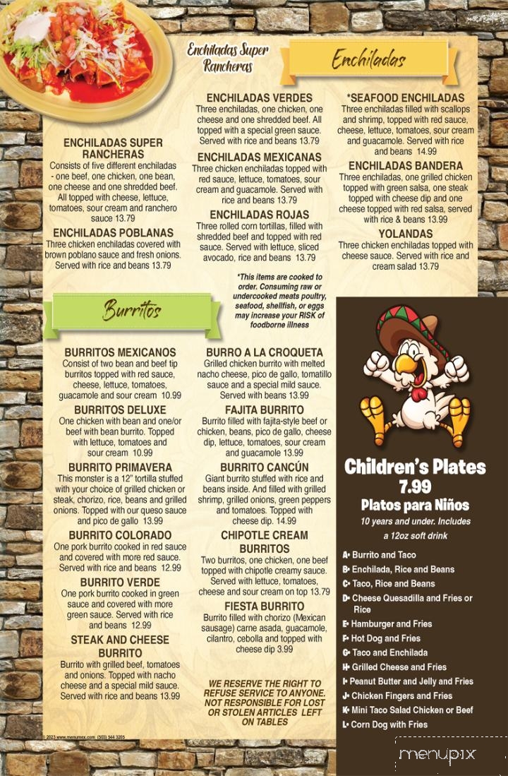 Fiesta Mexicana - Youngsville, NC menu_pic