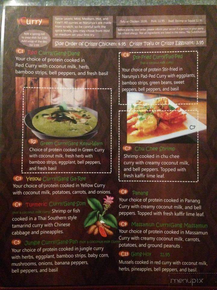 Narunya's - Belton, TX menu_pic