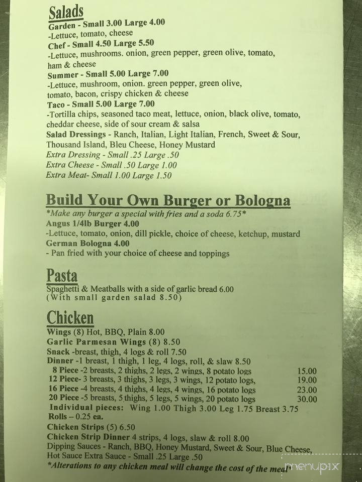 Pizza Barn - Cardington, OH menu_pic