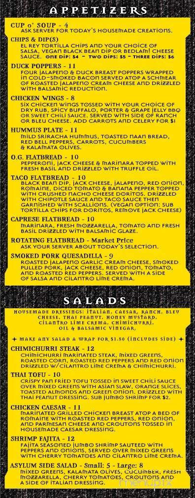 Ale Asylum - Madison, WI menu_pic