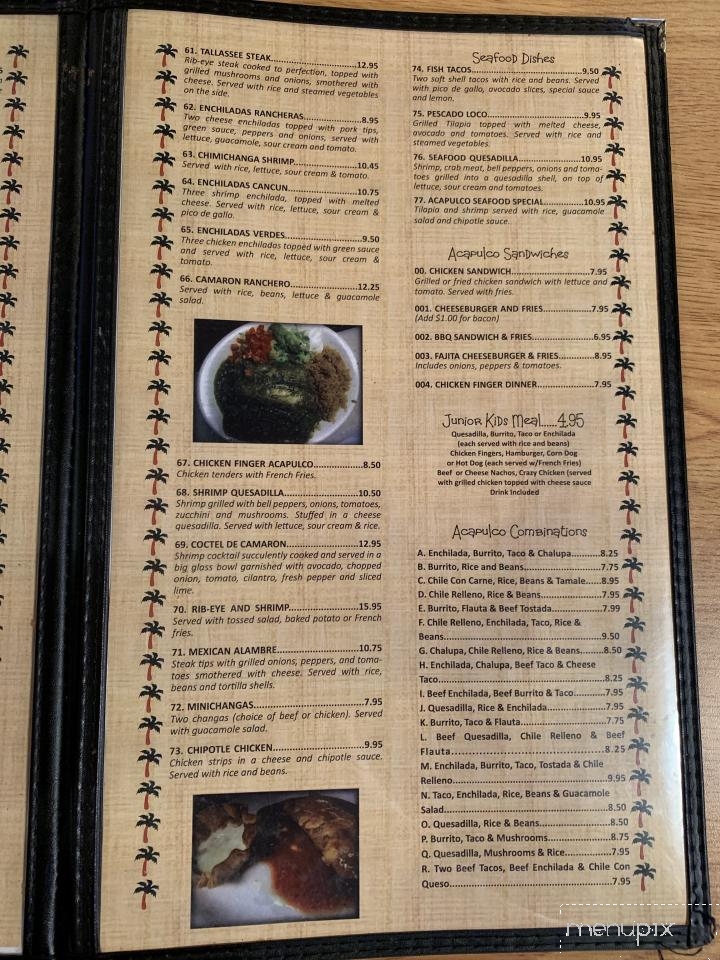 Acapulco Mexican Grille - Tallassee, AL menu_pic