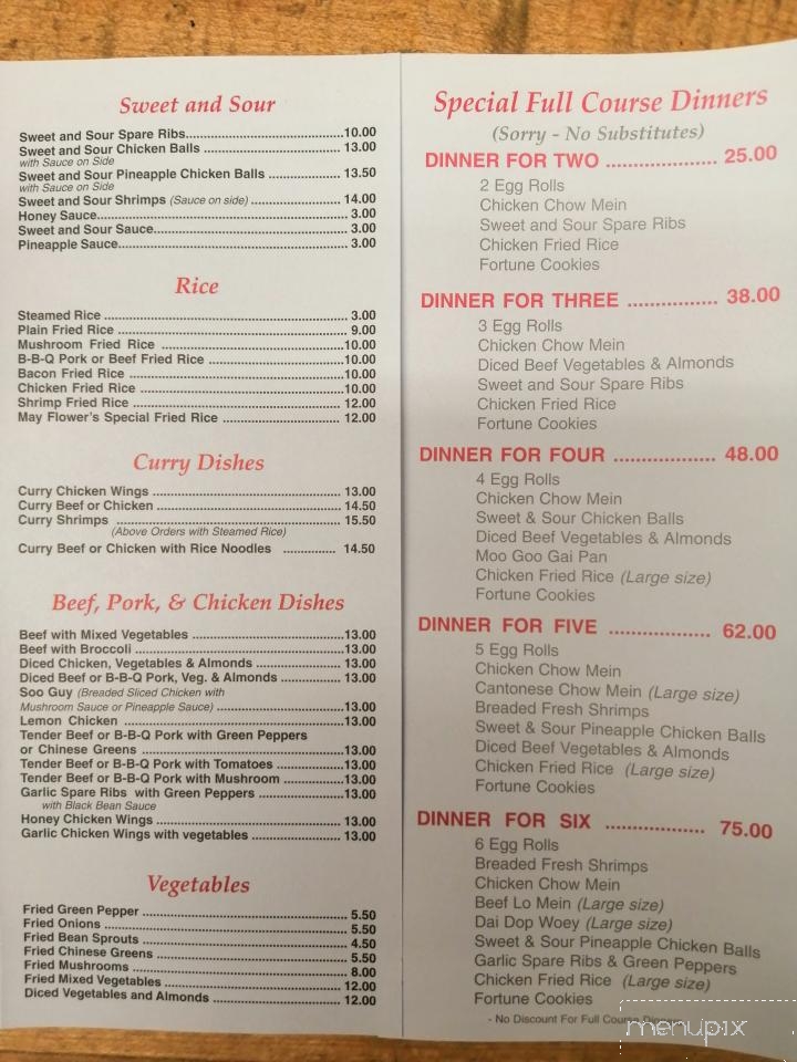 May Flower Chinese Foods - Oshawa, ON menu_pic