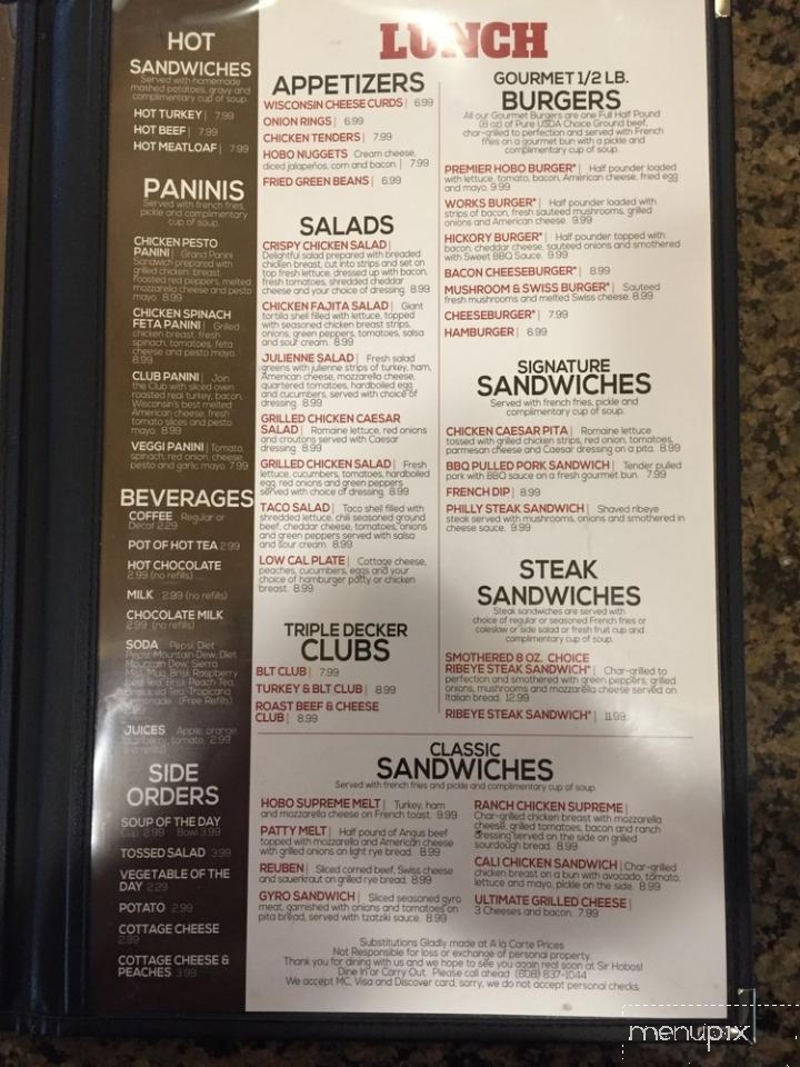 Sir Hobo's - Sun Prairie, WI menu_pic