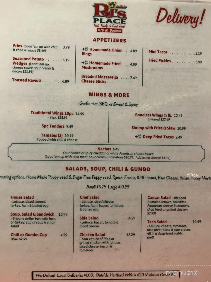 R J's Place - Hartford, IL menu_pic
