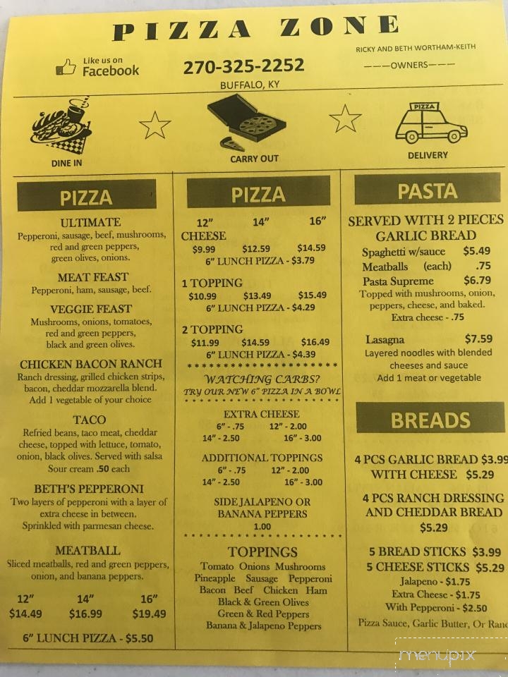Pizza Zone - Buffalo, KY