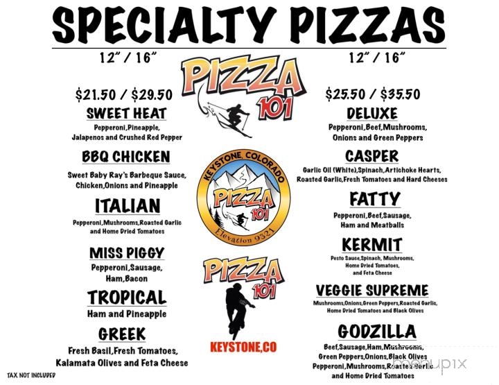Pizza 101 - Keystone, CO menu_pic