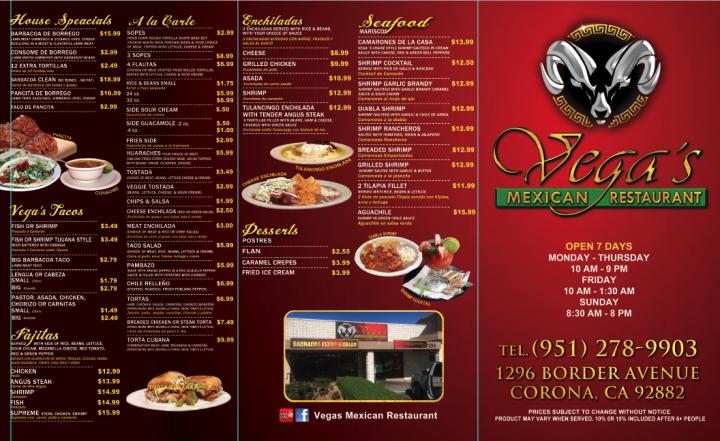 Vega's Mexican Restaurant - Corona, CA