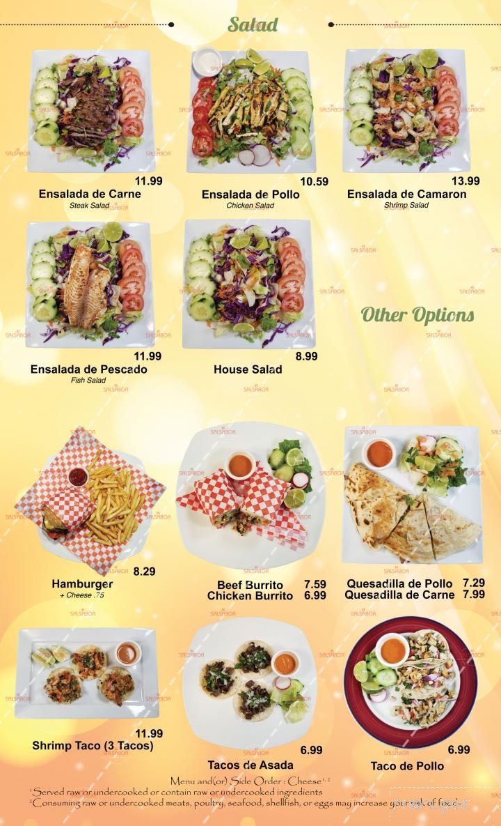El Salsabor Restaurant Y Pupuseria - Los Angeles, CA menu_pic