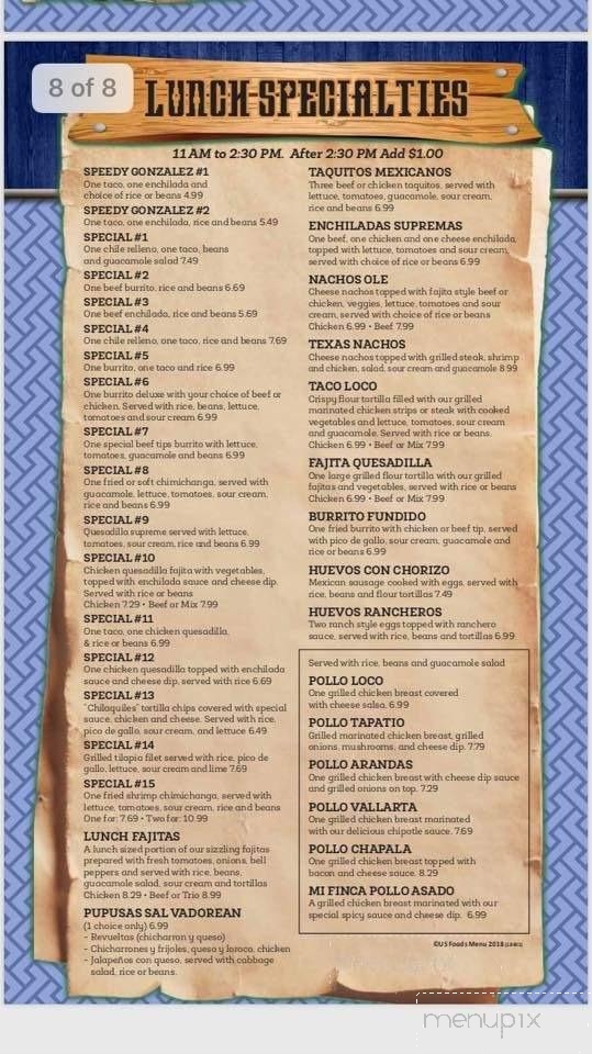 Mi Finca Mexican Restaurant - Wallace, NC menu_pic