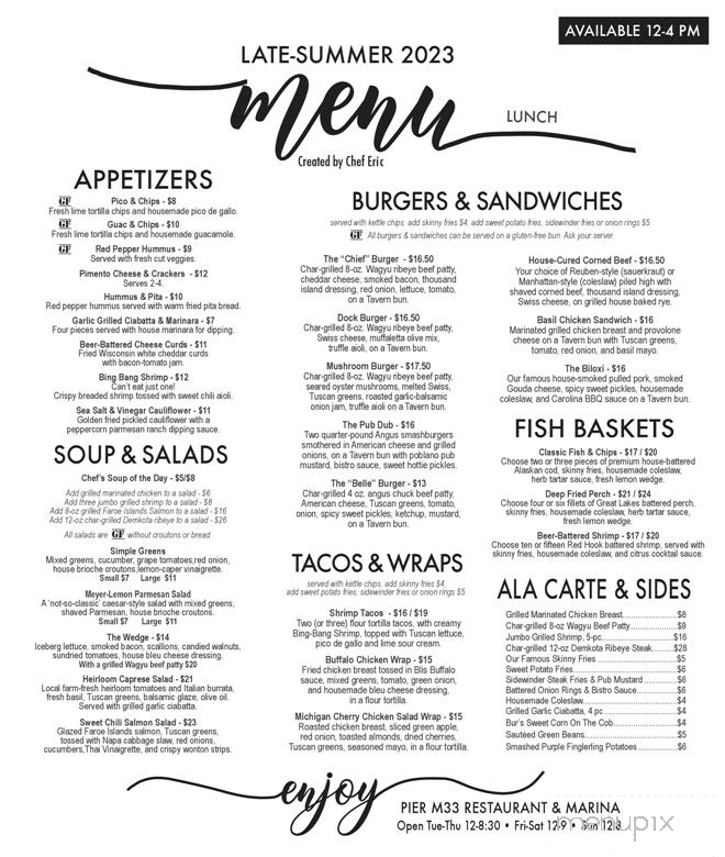Pier M33 On The Cheboygan - Cheboygan, MI menu_pic