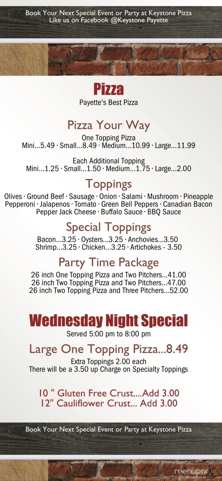 Keystone Pizza - Payette, ID menu_pic