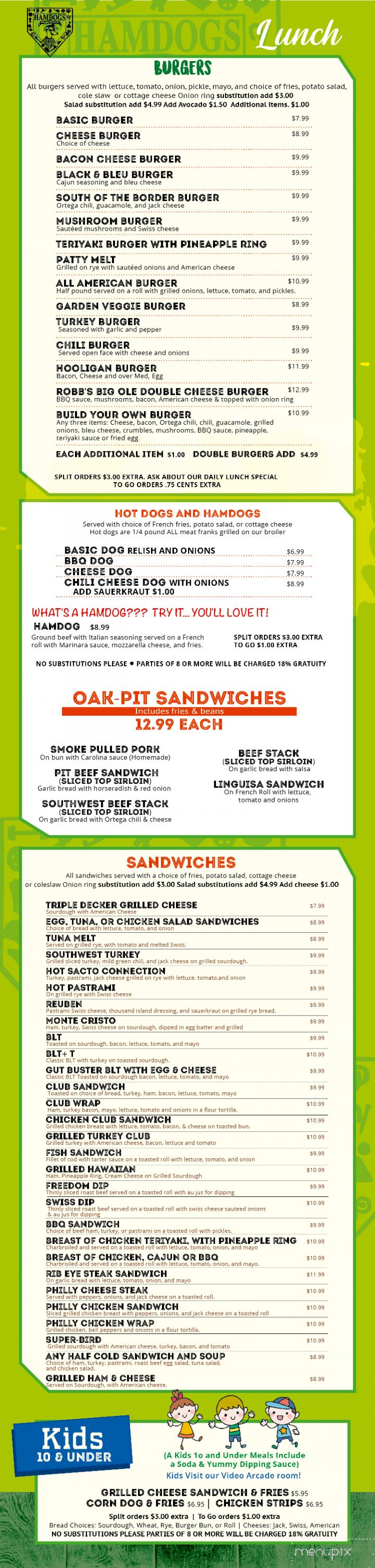 Hamdogs Bar & Eatery - Gardnerville, NV menu_pic