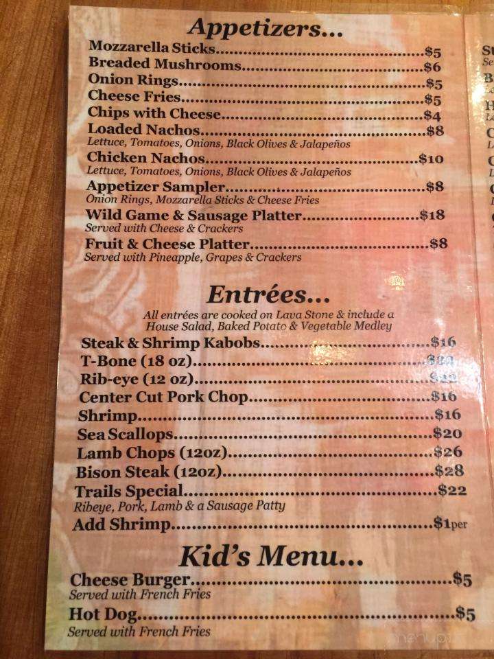 Trails End Lodge - Wine Trails End - Cobden IL - Cobden, IL menu_pic