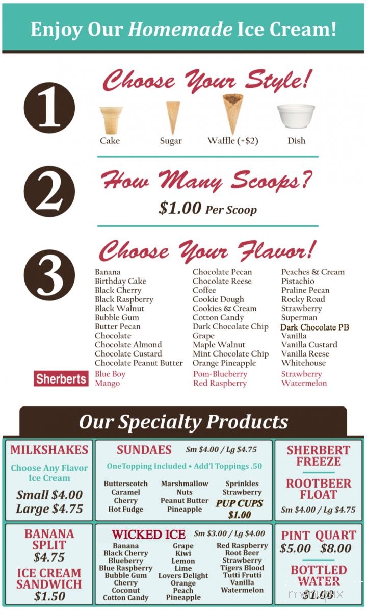 Webb's Original Ice Cream - Hubbard, OH menu_pic