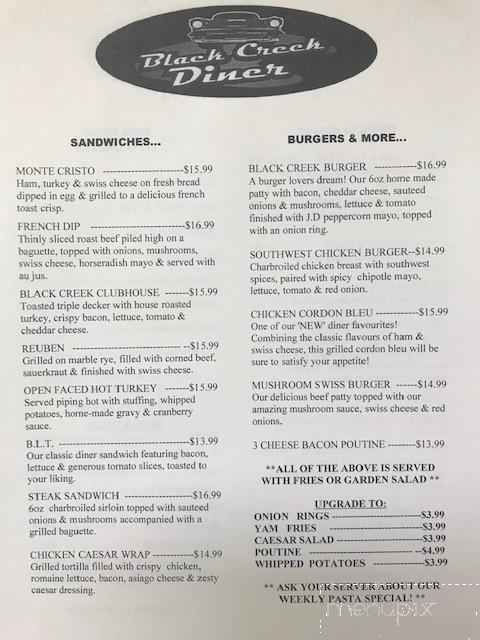 Black Creek Diner - Black Creek, BC menu_pic