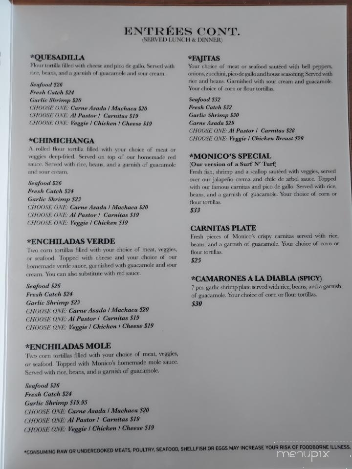 Monicos Taqueria - Kapaa, HI menu_pic
