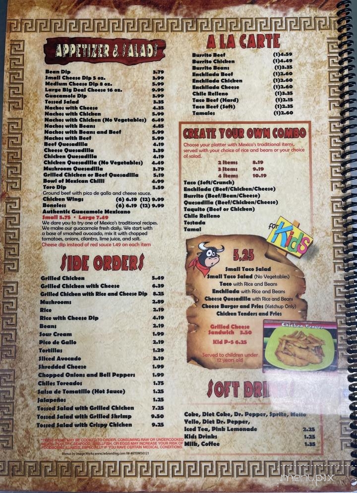 Mi Toro Mexican - Caledonia, MS menu_pic