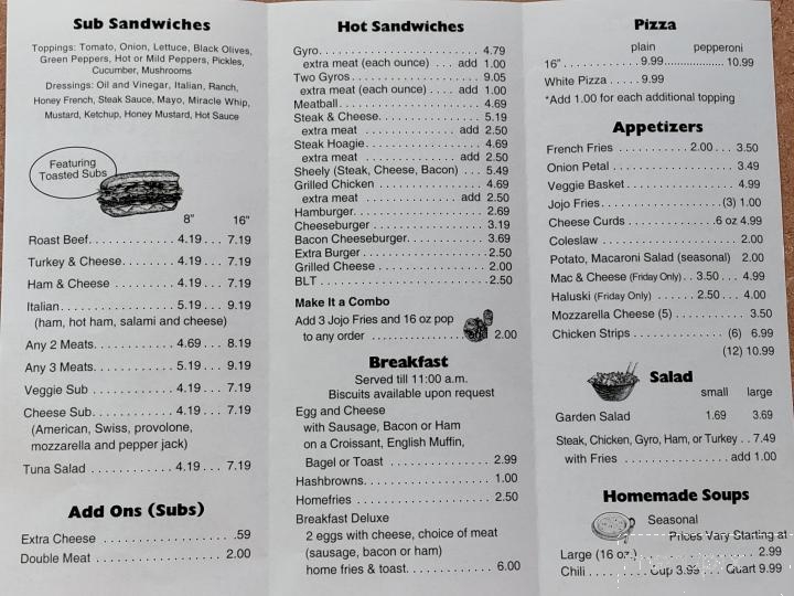 Morgan Oil - Struthers, OH menu_pic